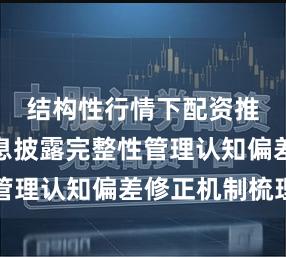 结构性行情下配资推荐的信息披露完整性管理认知偏差修正机制梳理
